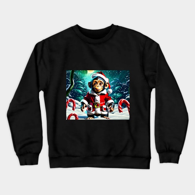 Santa Baby Chimpanzee Crewneck Sweatshirt by rturnbow